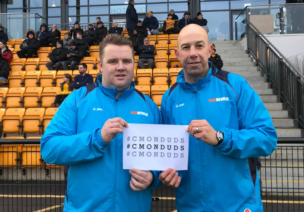 Slough Town managers Neil Baker and Jon Underwood. Photo: Jon Underwood.