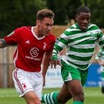 Joe Grant takes on Waltham Abbey. Photo: Neil Graham.