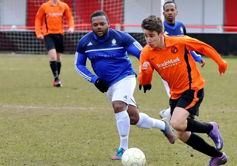 Wokingham & Emmbrook's Khalid Senussi against Highmoor IBIS at Larges Lane, Bracknell. Photo: Get Reading.