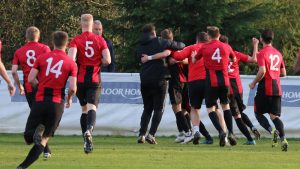 Sandhurst Town celebrate a winner. Photo: Simon Bryce.