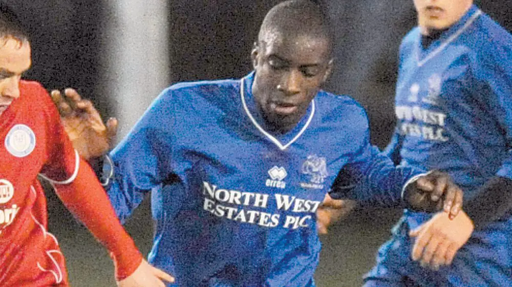 Yashwa Romeo playing for Marlow. Photo: Maidenhead Advertiser.