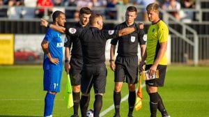 Cropped Kuwait and Maidenhead United line up for kick off.jpg