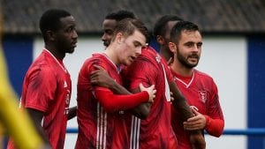 Bracknell Town celebrate with Dan Carr
