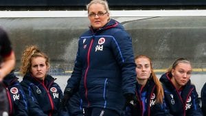 Kelly Chambers in the dugout