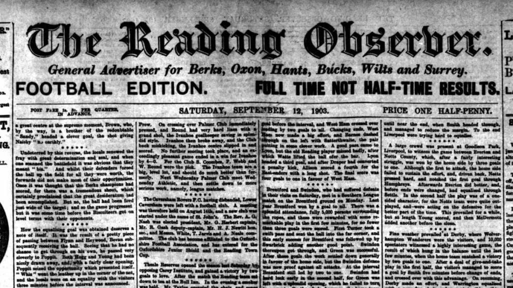 A screen grab of the Reading Observer masthead.
