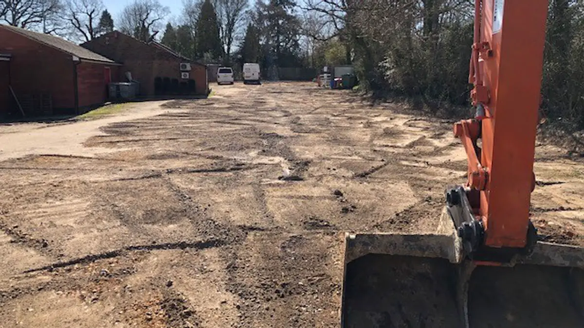 Works are on going at Binfield FC this spring. Photo: Glenn Duggleby.