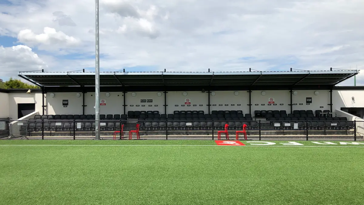Main stand at Larges Lane. Photo: Football in Berkshire.