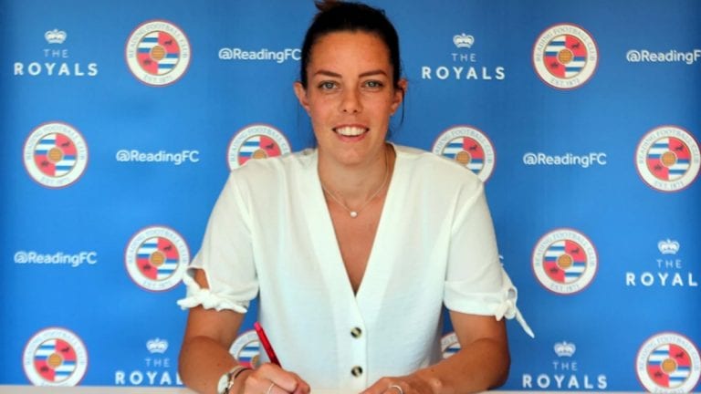 Deanna Cooper signs for Reading FC Women. Photo supplied by the club.