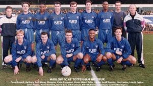The Marlow team before facing Tottenham Hotspur. Photo supplied by Terry Staines.