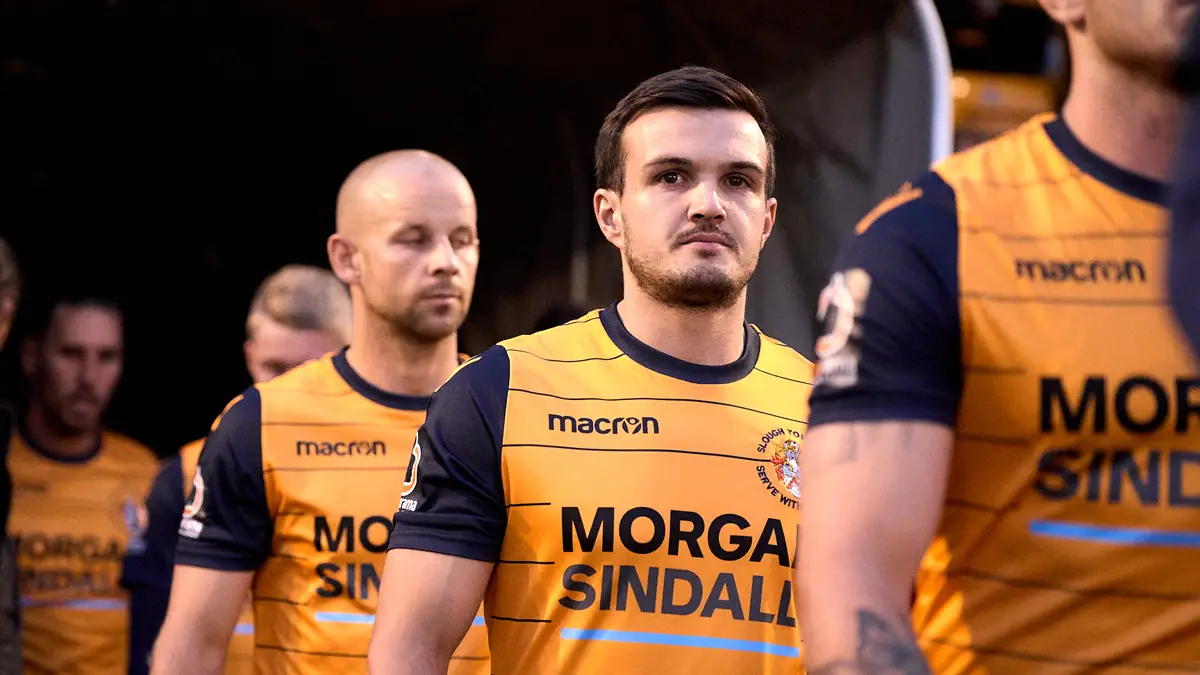 The Slough Town players walk out at Arbour Park. Photo: Philip J.A Benton/philipbenton.com