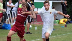 Action from Virginia Water vs Balham in a pre-season friendly. Photo: Andrew Batt.