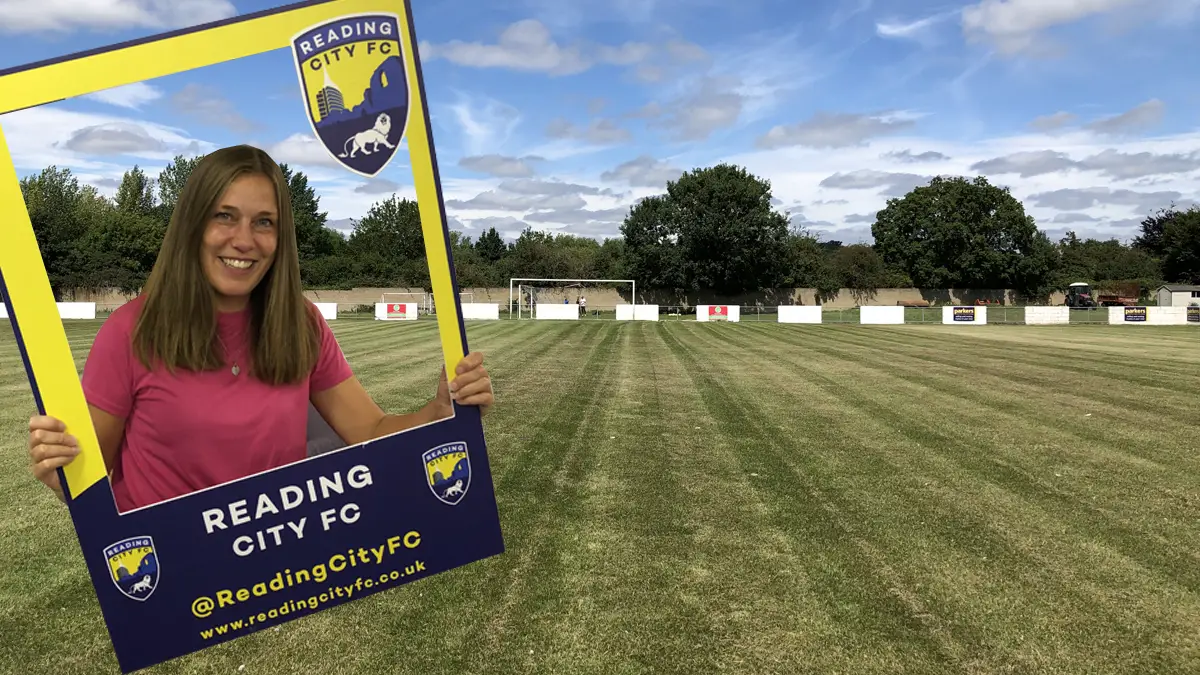 Reading City's The Rivermoor ground and inset, Victoria Pyke.