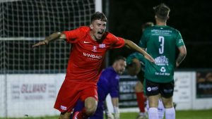 Asa Povey celebrates scoring for Binfield FC