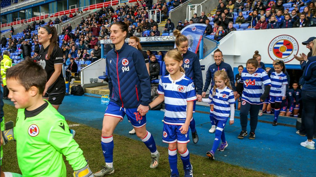 Reading FC Women head out at the Madejski Stadium