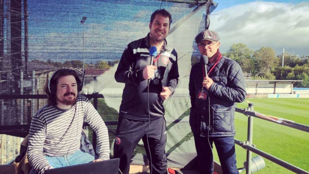 Maidenhead United's commentary team from left to right - Steve Maskell, Neil Maskell and Steve Jinman.