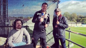 Maidenhead United's commentary team from left to right - Steve Maskell, Neil Maskell and Steve Jinman.