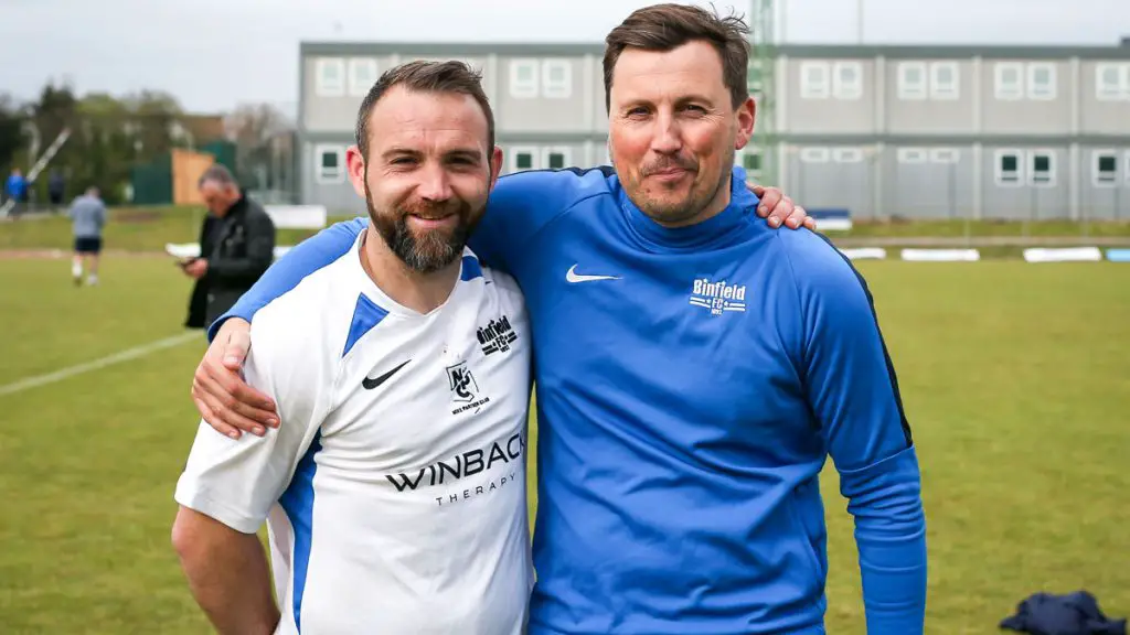 Binfield managers Jamie McClurg and Carl Withers. Photo: Neil Graham / ngsportsphotography.com 