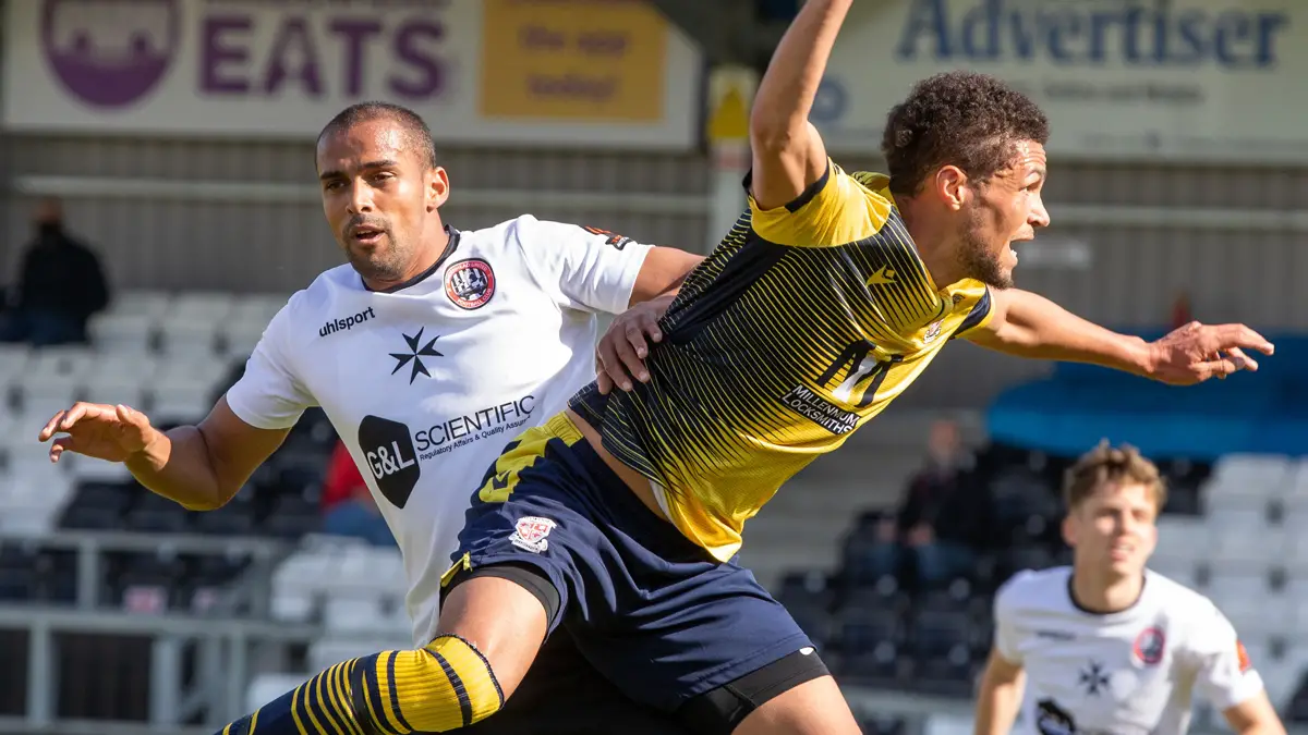 Kane Ferdinand playing for Woking. Photo: George Tewkesbury.