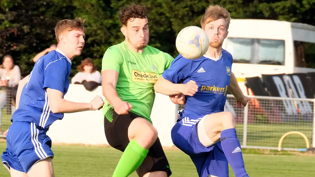 Action from a pre season friendly between Reading City and Chalvey Sports. Photo: Andrew Batt.