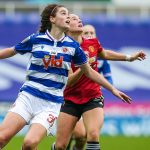 Emma Harries in action for Reading FC Women against Manchester United. Photo: Neil Graham / ngsportsphotography.com