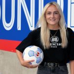 Faye Bryson signs for Reading FC Women. Photo by Reading FC.