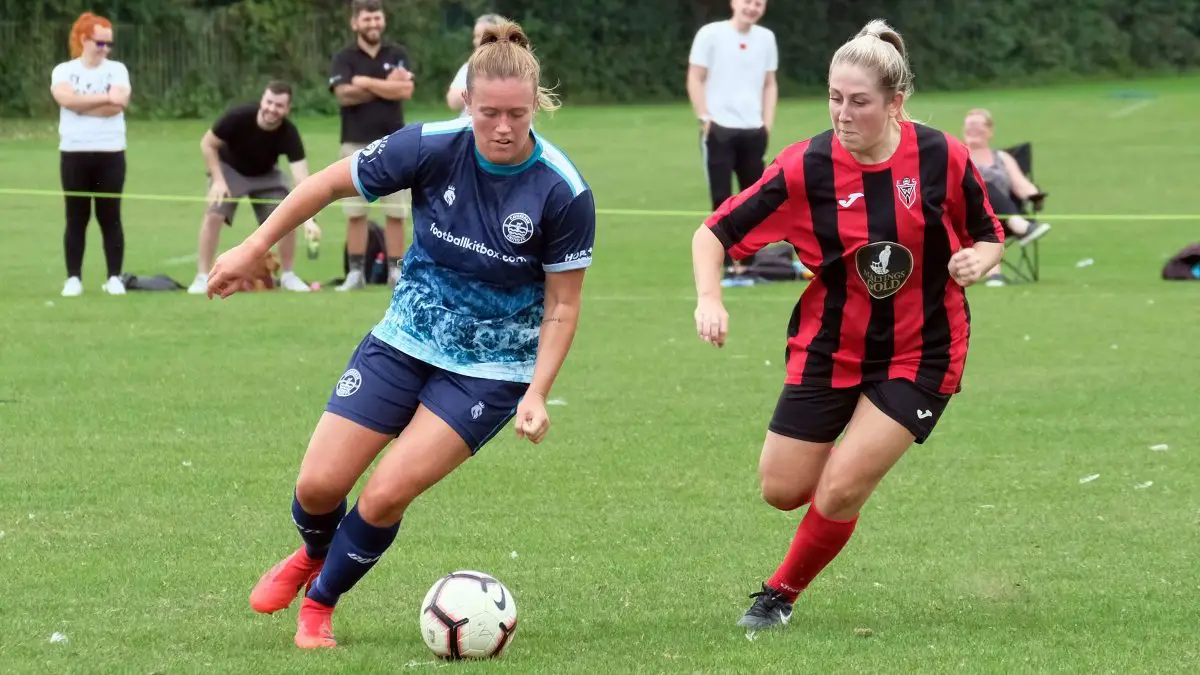 Caversham United in action against Warminster Town Ladies in the First Round Qualifying of the Vitality Women's FA Cup 2021/22. Photo: Andrew Batt / contentello.smugmug.com