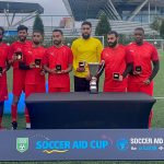Slough Scorpionz win the Soccer Aid cup.