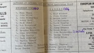 Wokingham Town vs Barnet team sheet