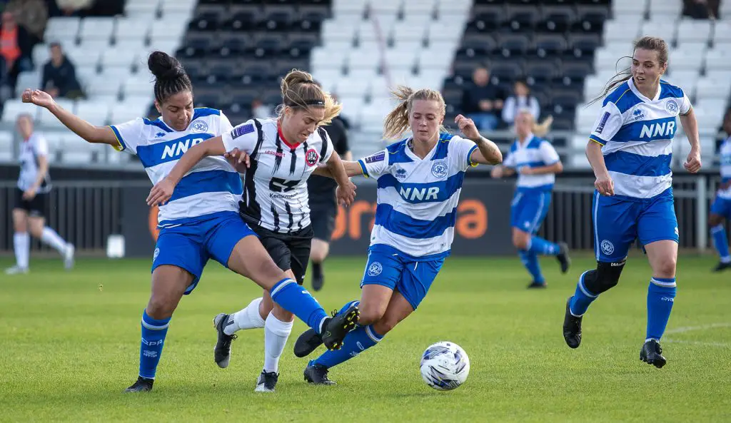 Nicole Barratt in the FA Women’s National League Plate match between Maidenhead United and QPR at York Road. Photo: Darren Woolley / darrenwoolley.photos