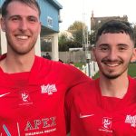 Binfield goalscorers Callum Bunting and Ollie Harris. Photo by Dave Wright.