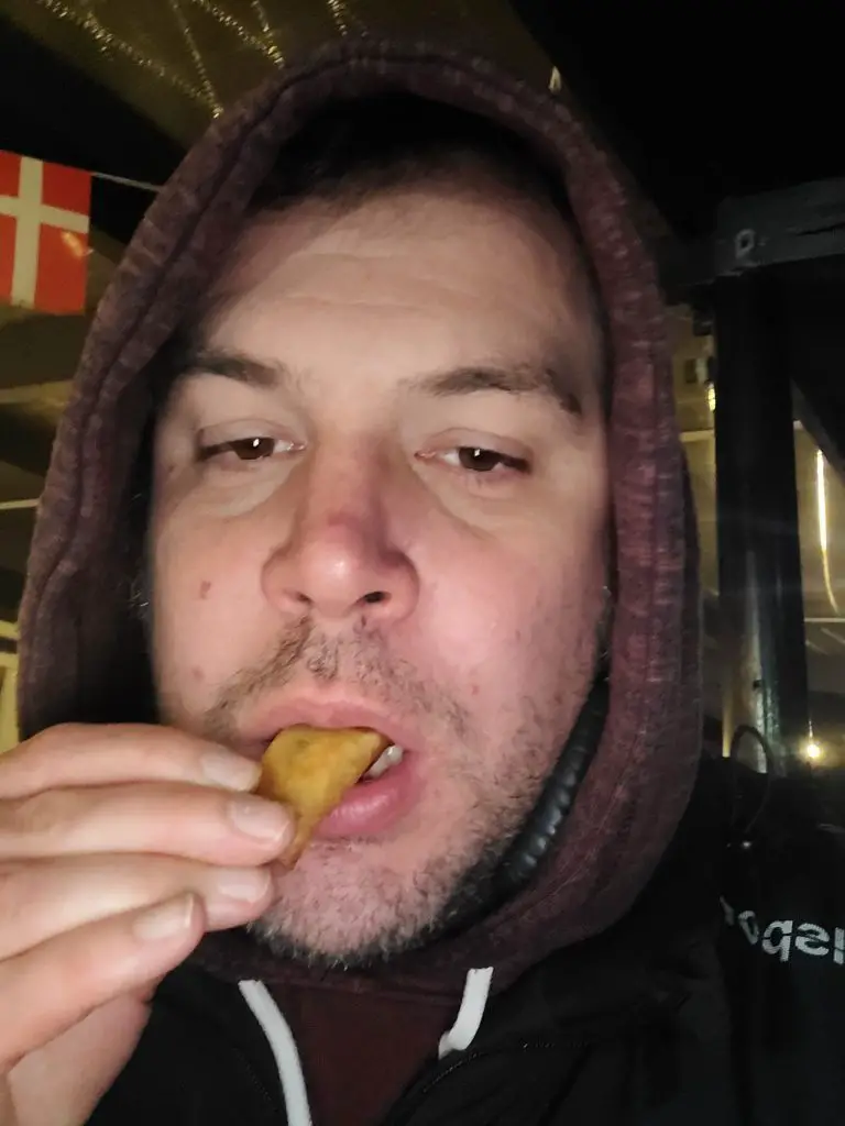 Neil Maskell enjoys a spring roll at Reading City FC. Photo: Neil Maskell / Football in Berkshire