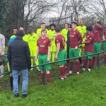 Holyport and Virginia Water players line up. Photo: Neil Maskell