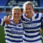 Gemma Evans and Justine Vanhaevermaet of Reading FC Women Photo: Neil Graham