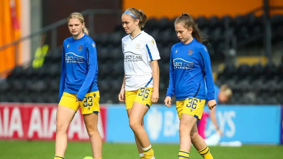 Reading Academy players Leila Lister, Sophie Baigent and Taylor Macdonald Photo: Neil Graham