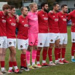 Ebbsfleet United line up at Hungerford Town. Photo: Jeff Youd.