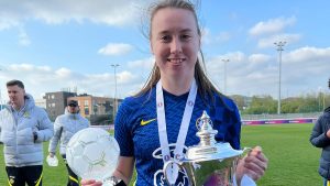 Aimee Claypole of Chelsea Women with the under 16s FA Youth Cup. Photo: Richard Claypole.