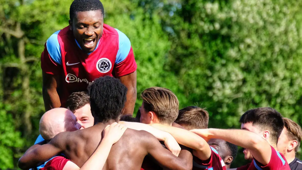 Berks County celebrate reaching the final. Photo: Andrew Batt.