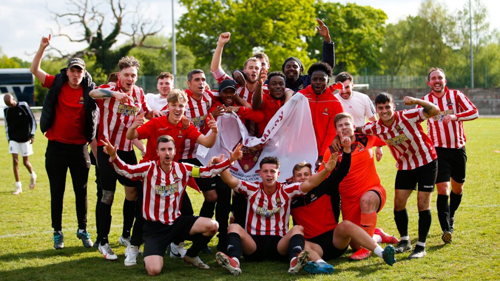 Wallingford Town celebrate promotion. Photo: Cameron Howard.