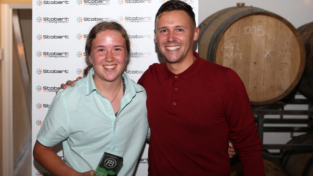 Young Player of the Year Gemma Harvey with Tom White. Photo: Neil Graham