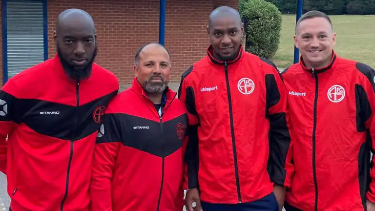 The AFC Aldermaston management team. Zuf Ashgar is second from the left. Photo supplied by club.