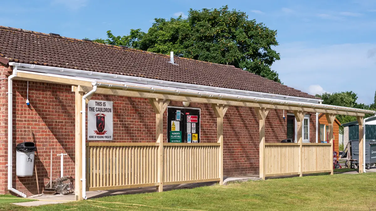 The Cauldron at Reading YMCA has a new covered area for supporters. Photo supplied.