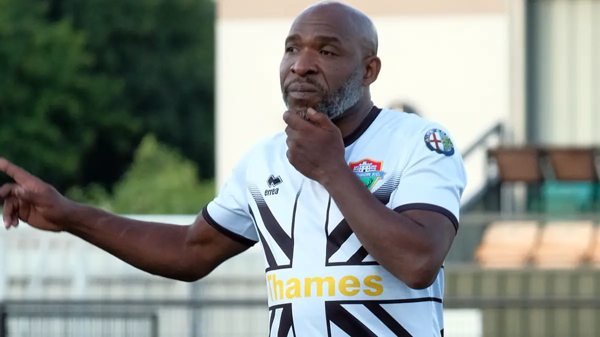 Barry Hayles back in action for Windsor. Photo: Andrew Batt.