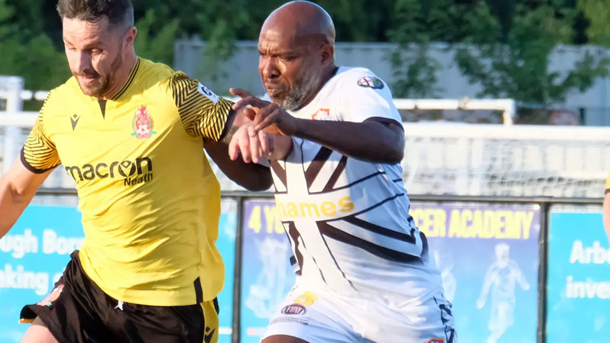 Barry Hayles back in action for Windsor. Photo: Andrew Batt.