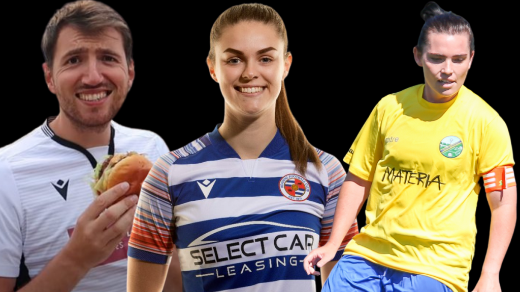 Weekend Talking points: Bulpit Beast, Emma Harries and Sarah Davern. Photos: Location Football / Reading FC Women / Neil Graham.