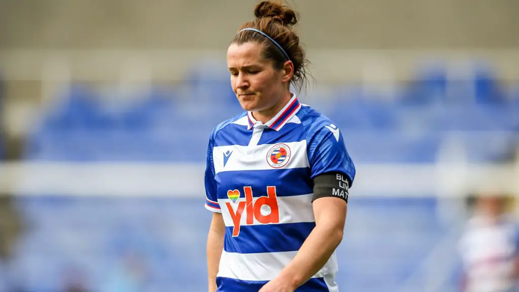 Emma Mitchell in action for Reading FC Women against Manchester City. Photo: Neil Graham.