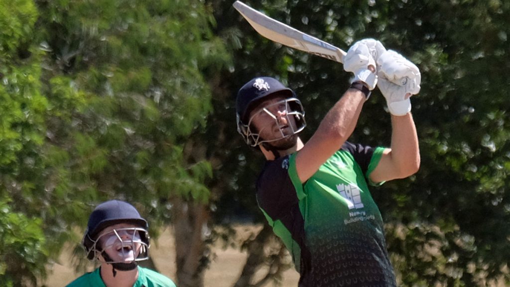 Dan Lincoln smashes one away for Berkshire CCC. Photo: Andrew Batt.