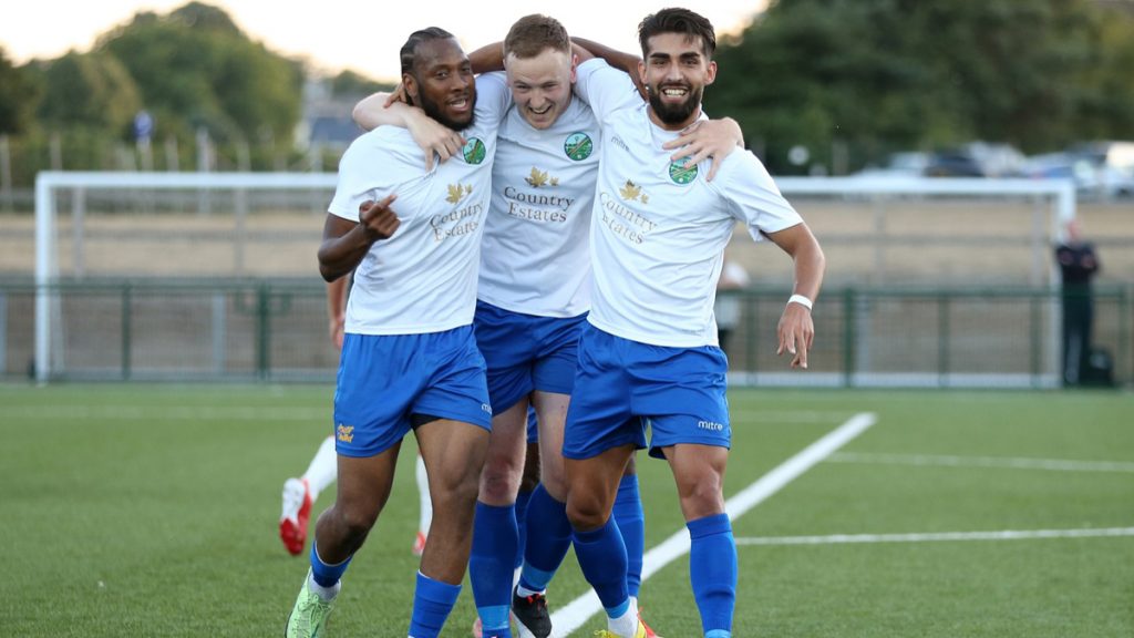 Ascot United players celebrate. Photo: Neil Graham.
