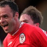 Garry Haylock in action for Shelbourne in the Irish League. Photo used with permission of BelfastLive.