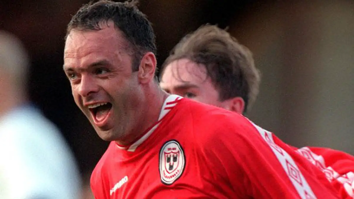 Garry Haylock in action for Shelbourne in the Irish League. Photo used with permission of BelfastLive.