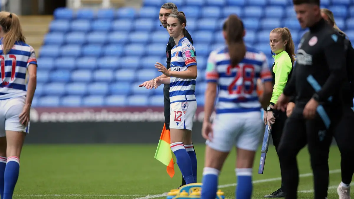 Emma Harries returns to action for Reading FC Women. Photo: Neil Graham.